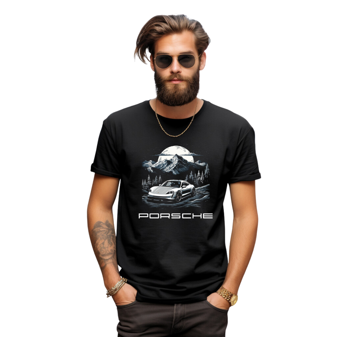 black porsche taycan shirt