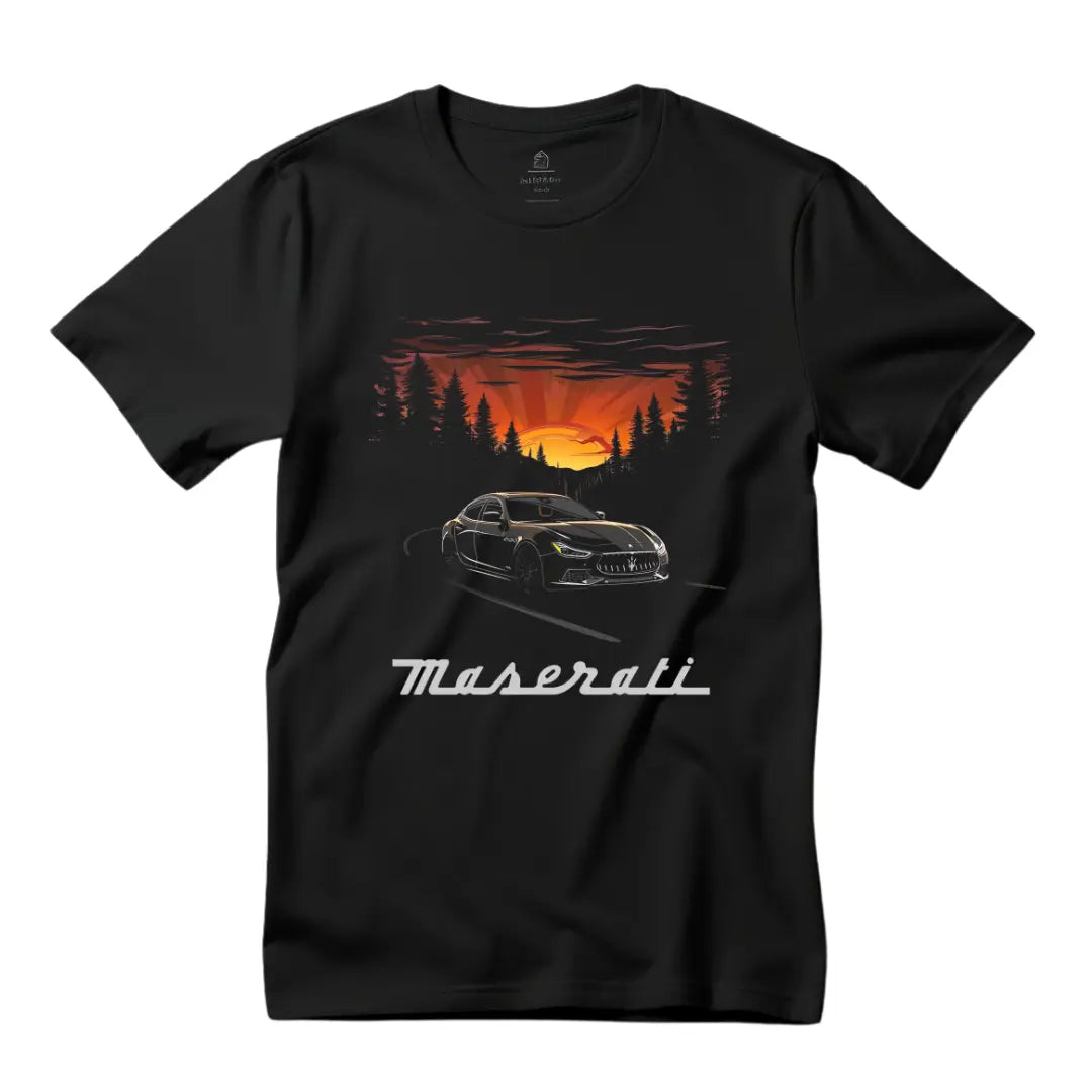 Sundown Elegance: Maserati Ghibli Sunset Drive - Black Threadz