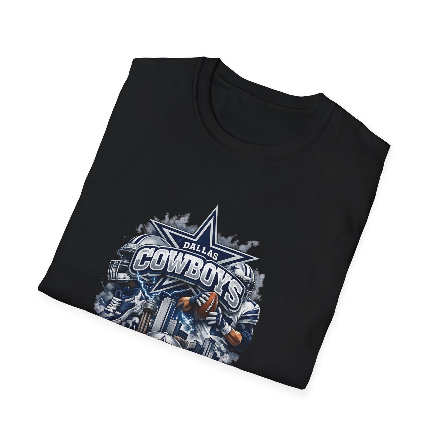 Dallas Football Fan T-Shirt — Navy & Silver Game Day Tee, Texas Tailgate Shirt, Football Fan Graphic Tee, Gift for Dallas Fans