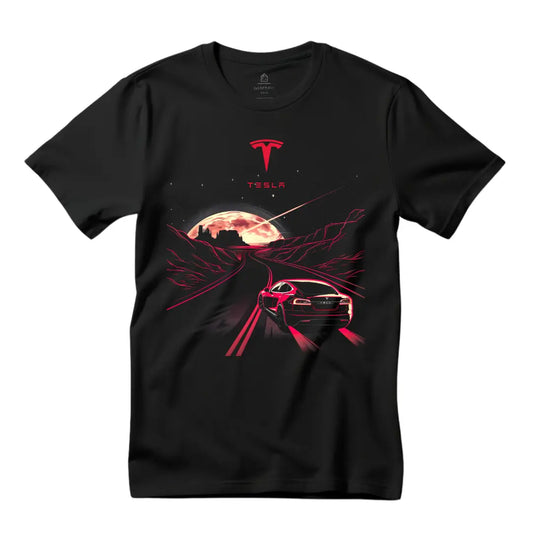 Electrifying Luxury: Tesla Model S T-Shirt - Black Threadz