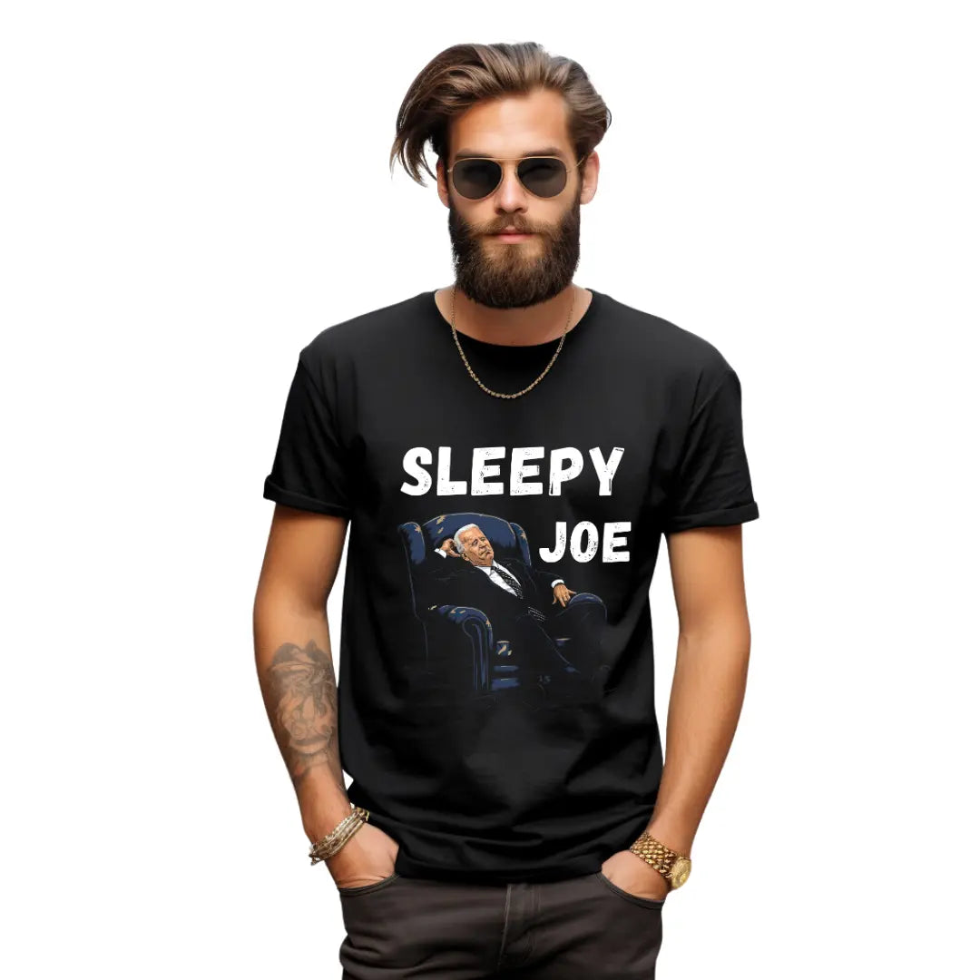 Sleepy Joe Biden T-Shirt: Embrace Presidential Comfort in Style - Black Threadz