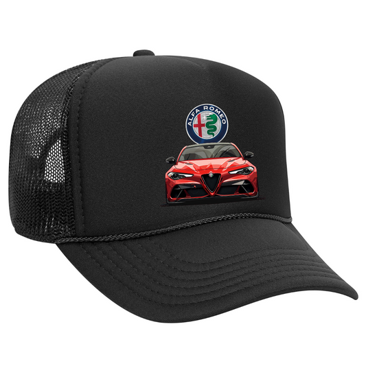 Alfa romeo giulia trucker hat black