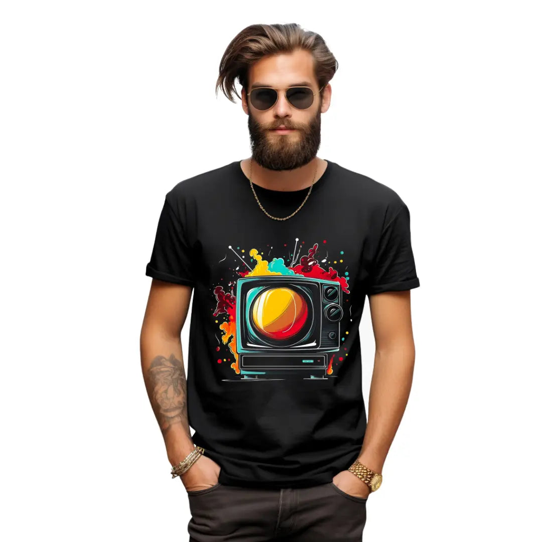 Retro TV T-Shirt: Embrace Nostalgia in Style - Black Threadz