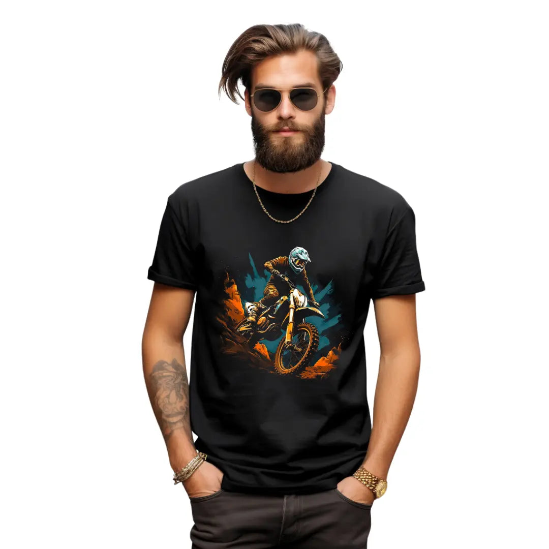 Dirt Bike Adventure T-Shirt: Ride in Style with this Off-Road Tee - Black Threadz