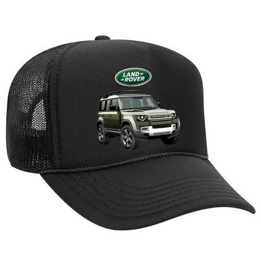 Black Land Rover Defender Snapback Trucker Hat – Adventure Cap
