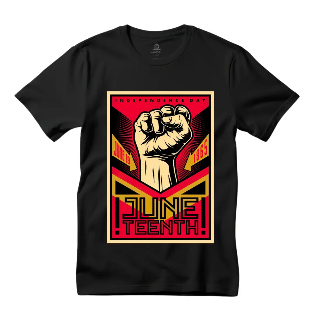 Embrace Juneteenth with Our Black T-Shirt: Freedom Celebration Limited Edition - Black Threadz