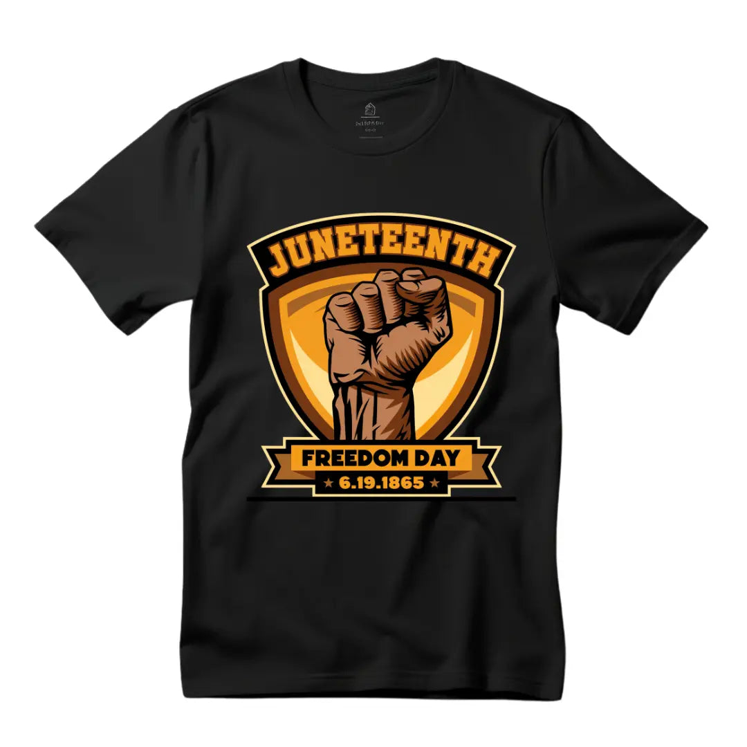 Embrace Juneteenth with Our Black T-Shirt: Freedom Celebration Limited Edition - Black Threadz