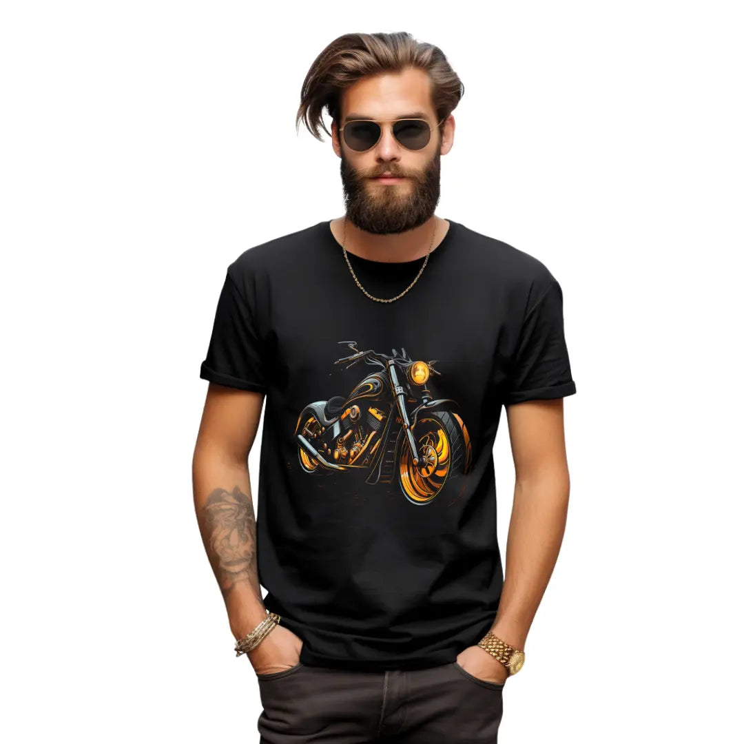 Men's Motorcycle T-Shirt - Sleek & Stylish Biker Apparel - Black Threadz