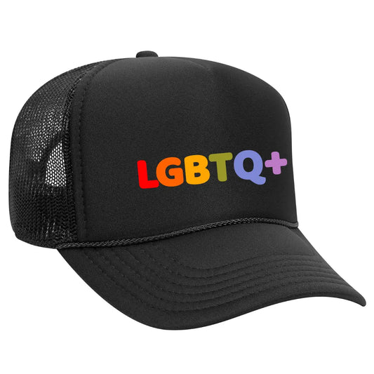 Express Pride in Style: LGBTQ+ Black Trucker Snapback Hat - Black Threadz