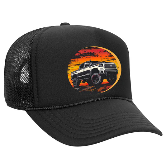 Stylish Black Trucker Hat for Toyota Tundra Enthusiasts - Black Threadz