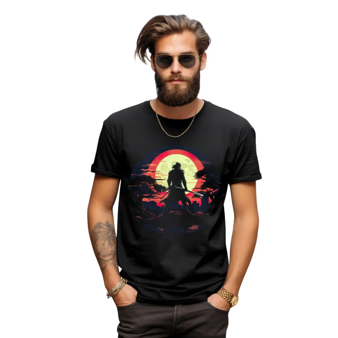 Ninja Sunset T-Shirt: Embrace the Mystique in Style - Black Threadz