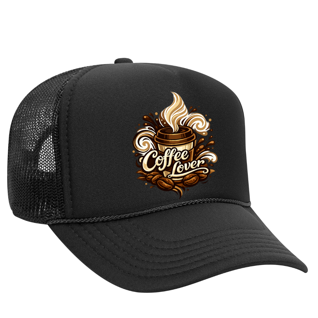 Coffee Lover Trucker Snapback Hat – Caffeine Life Mesh Cap, Adjustable Fit