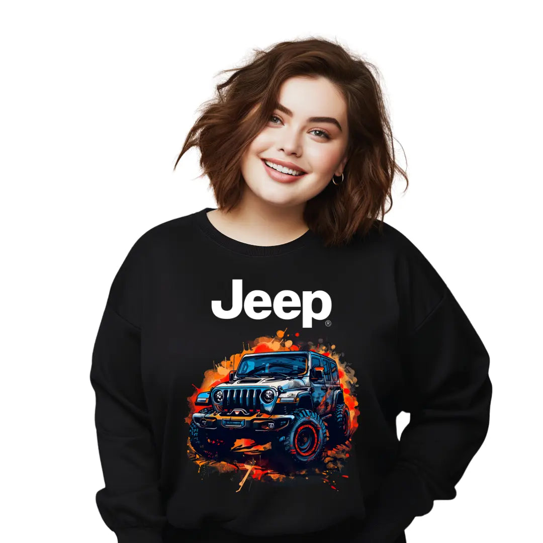 Jeep Abstract  Wranglers Sweatshirt - Black Threadz