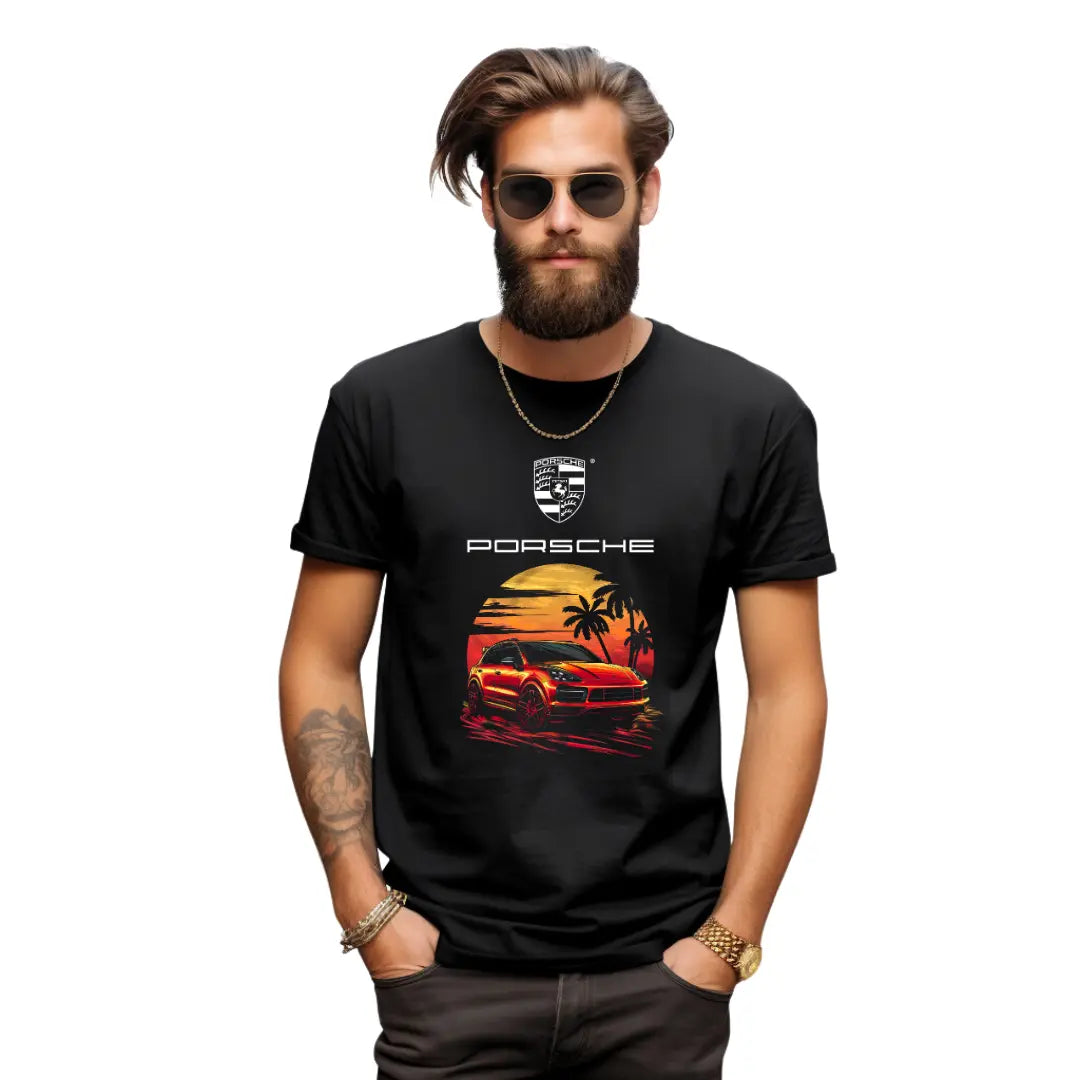 Cayenne Graphic Black T-Shirt - Luxury SUV Design - Black Threadz