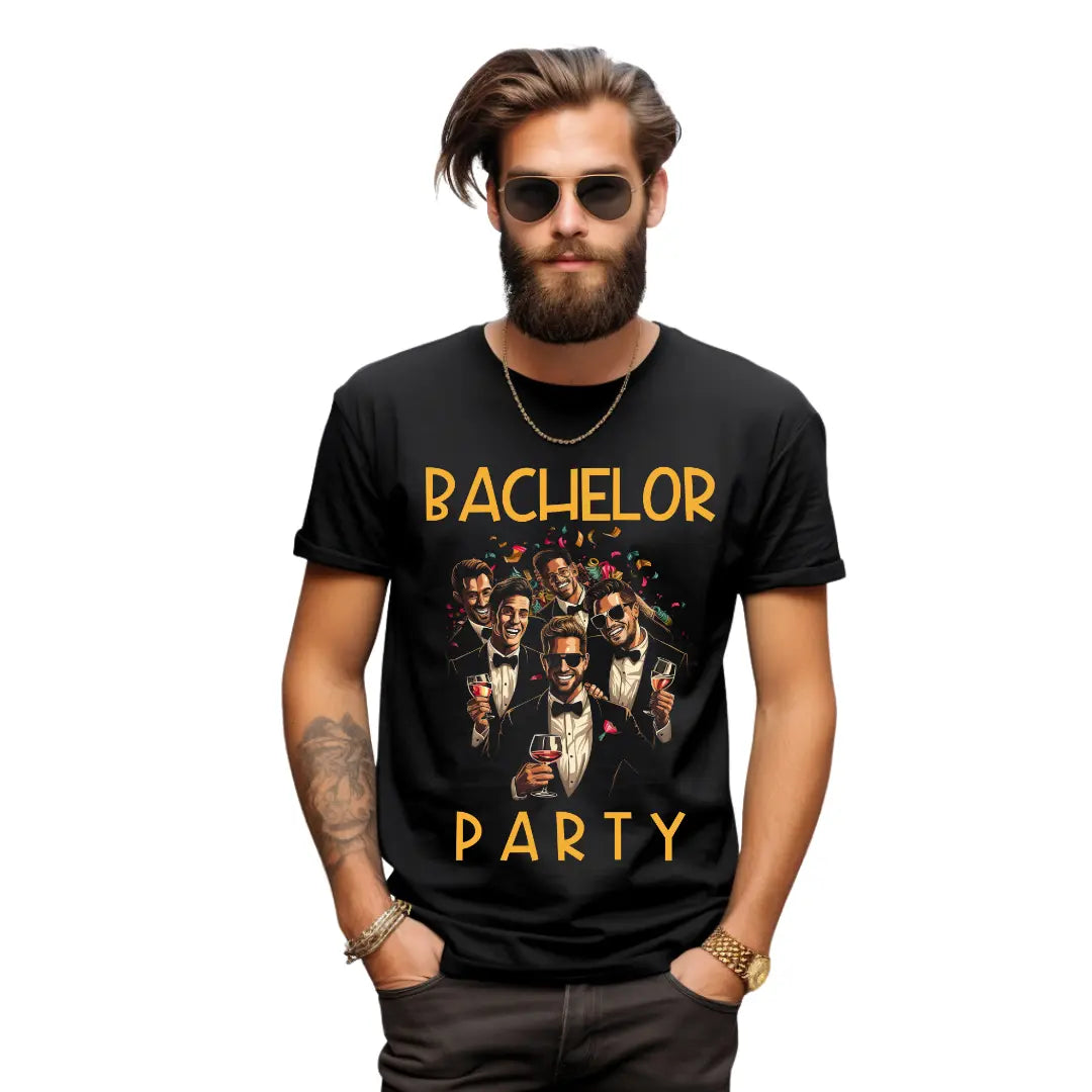 Bachelor Party Celebratory T-Shirt - Black Threadz