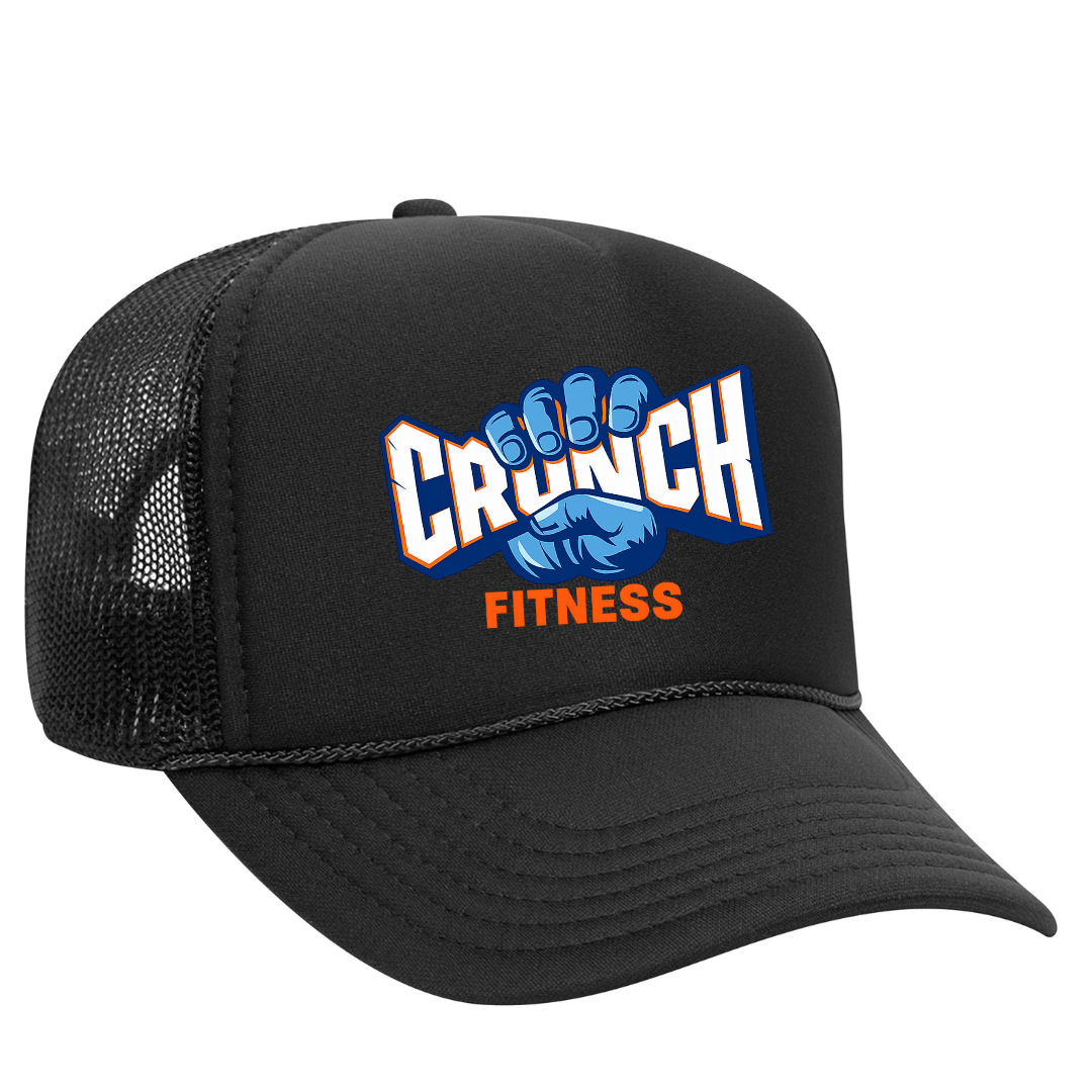 Crunch Fitness Trucker Snapback Hat – Gym Lifestyle Mesh Cap, Adjustable Fit