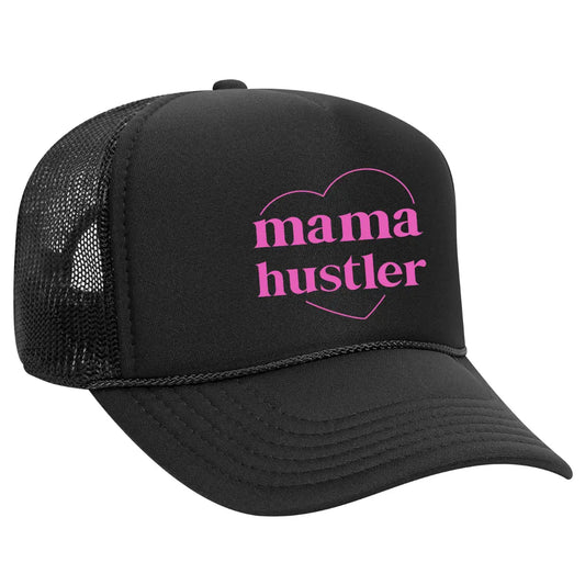 Mama Hustler Black Trucker Snapback Hat - Black Threadz