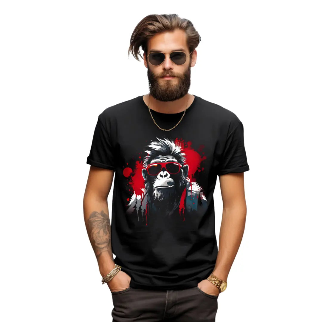 Cool Monkey T-Shirt: Embrace Playful and Stylish Vibes - Black Threadz