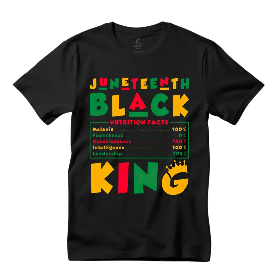 Embrace Freedom Juneteenth Black King with Our Black T-Shirt: Freedom Celebration Edition - Black Threadz