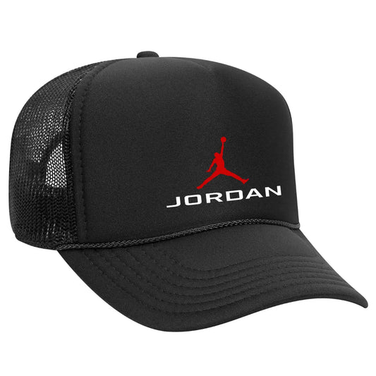 Fly High in Style: Air Jordan Black Trucker Snapback Hat - Black Threadz