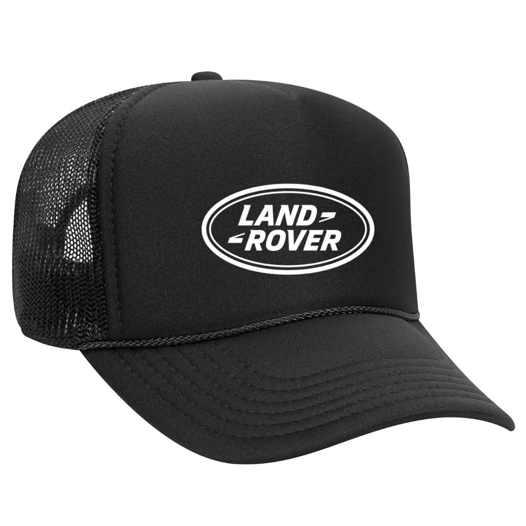 Adventure Awaits: Land Rover Black Trucker Snapback Hat - Black Threadz