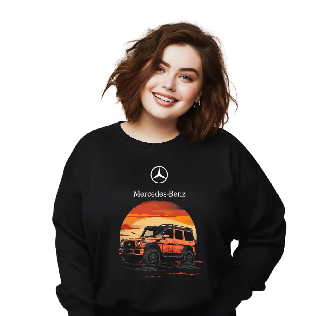 G-Wagon Graphic Sweatshirt - Premium Black Top with Iconic Luxury SUV Design - Black Threadz