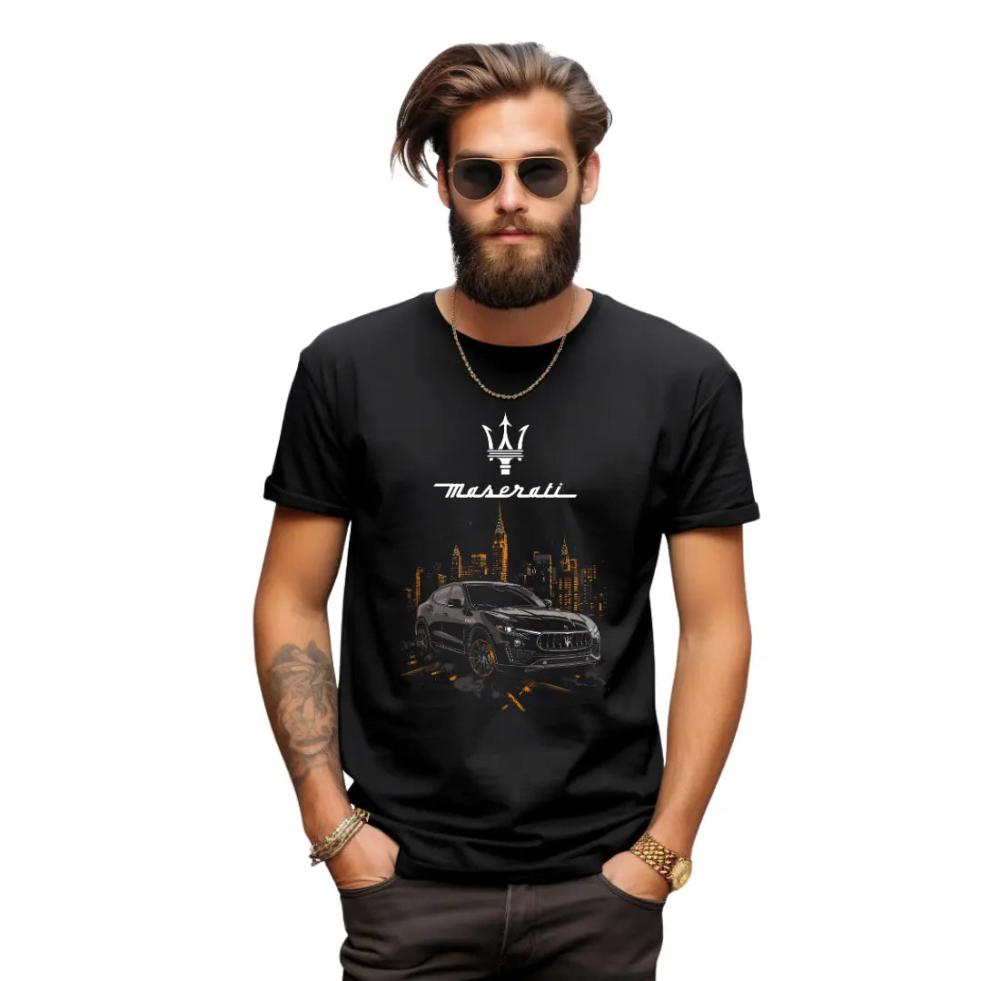 Maserati Levante Graphic Tee - Premium Black Top with Luxury SUV Design - Black Threadz