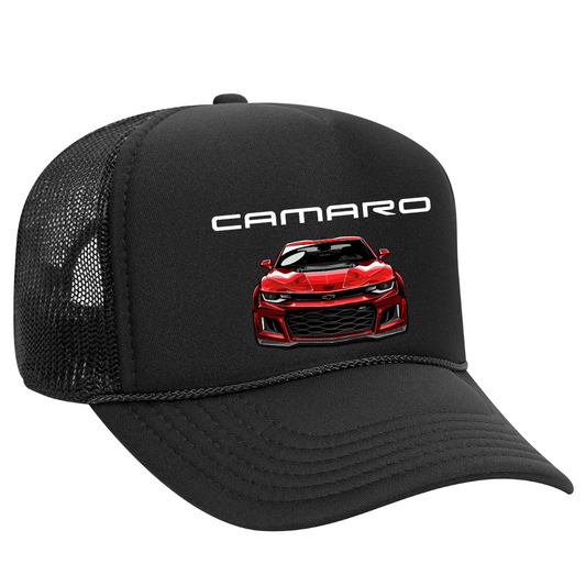 Men camaro black hat trucker hat