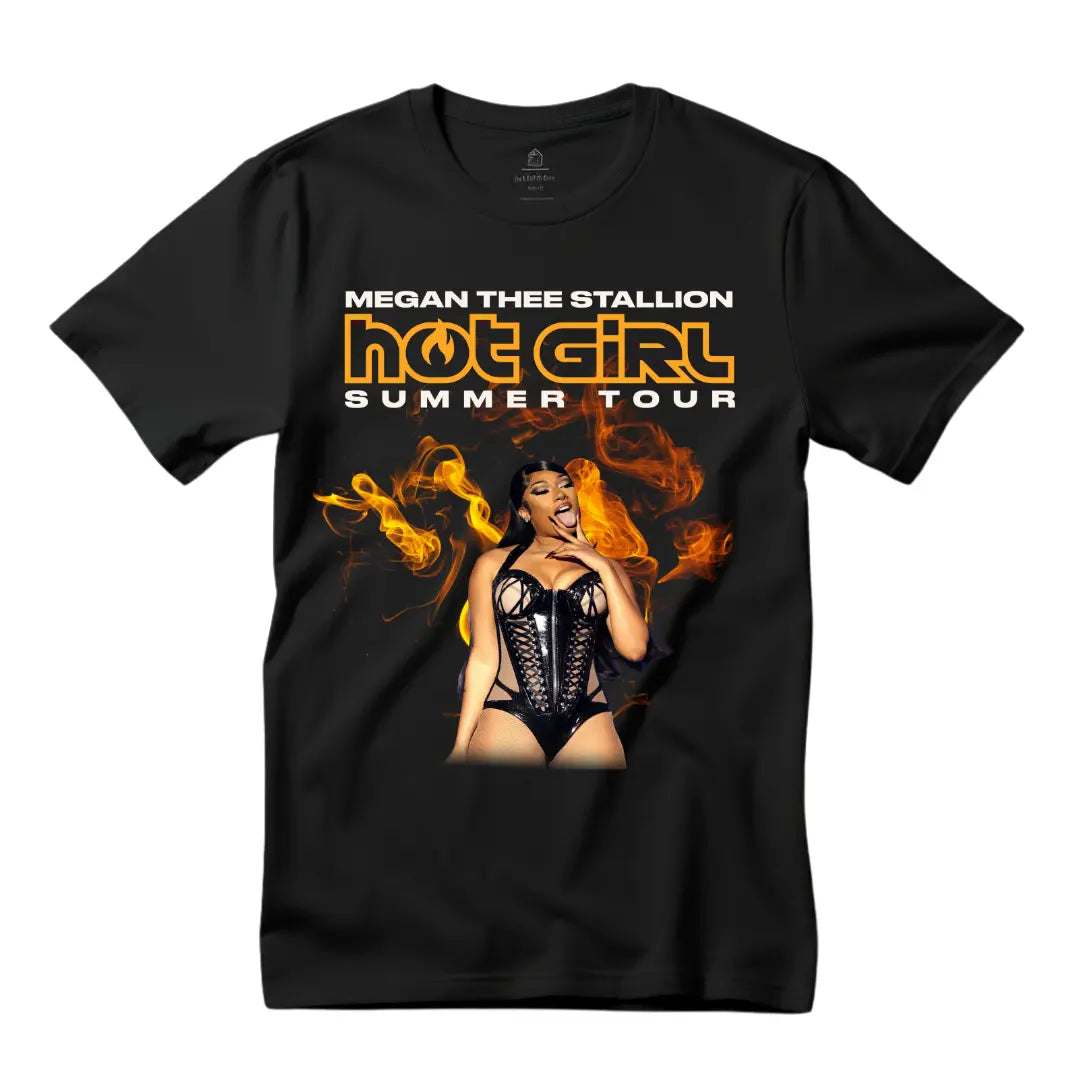 Get Fired Up with Megan Thee Stallion's Hot Girl Summer Tour Shirt - Black Threadz