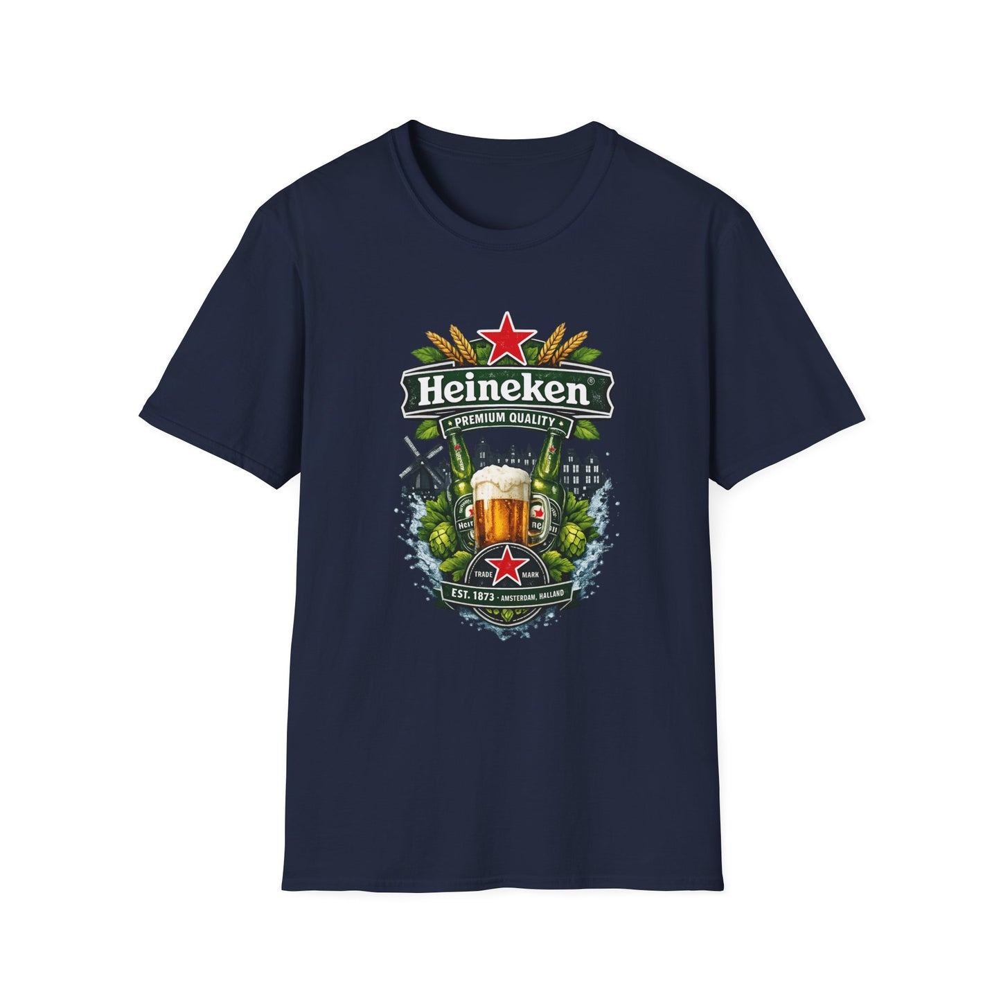 Heineken T-Shirt – Beer Fan Tee, Dutch Lager Shirt, Brewery & Bar Merch