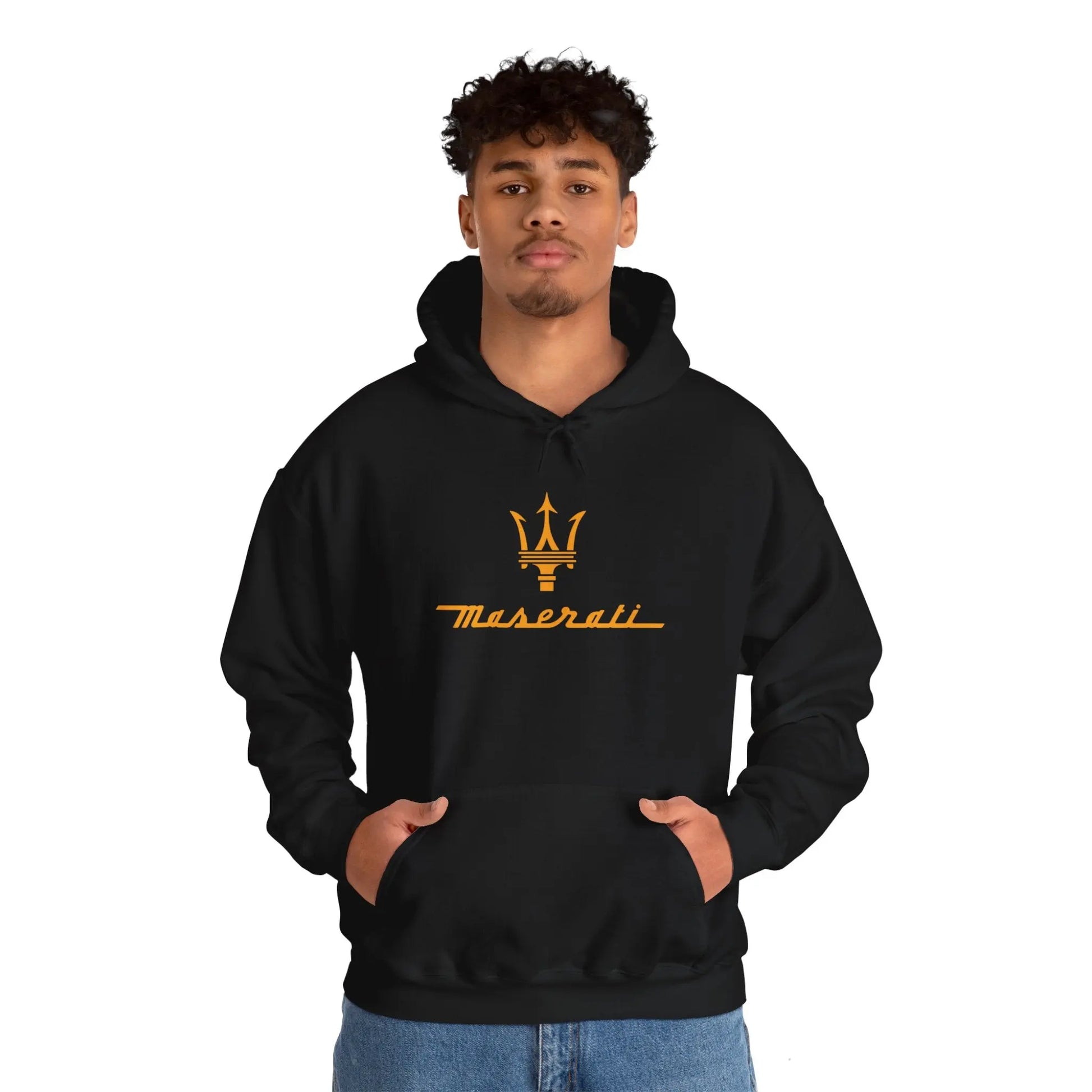 Sundown Elegance: Maserati Ghibli Sunset Road Black Hoodie - Black Threadz