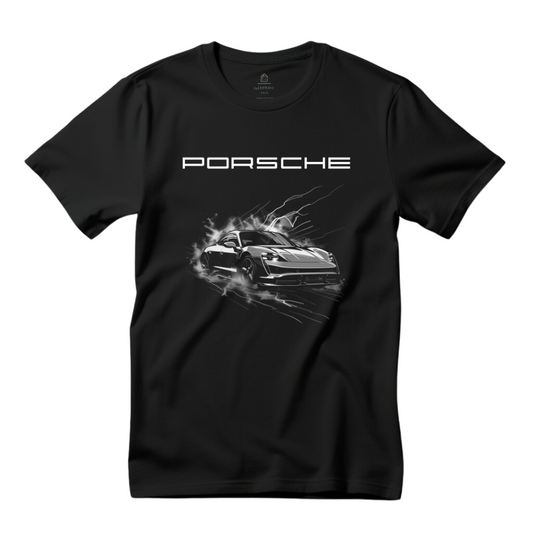 unisex porsche black taycan tshirt 