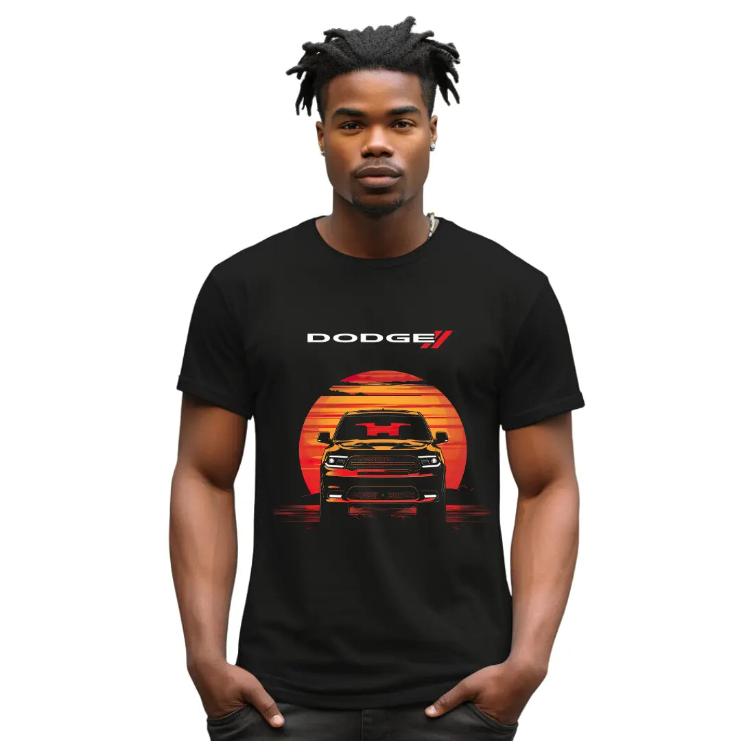 Sundown Adventure: Dodge Durango Sunset T-Shirt - Black Threadz