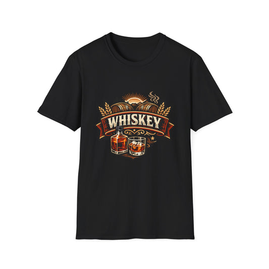 Whiskey T-Shirt – Vintage Bourbon Graphic Tee – Whiskey Lover Shirt – Unisex Drinking Humor Top for Men & Women