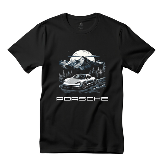 black porsche taycan tee