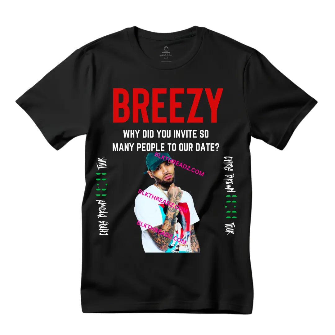 Chris Brown 11:11 Tour Merch T-Shirt Unisex Women/Men Summer Concert T-shirt Short sleeve Touring Logo Tee - Black Threadz
