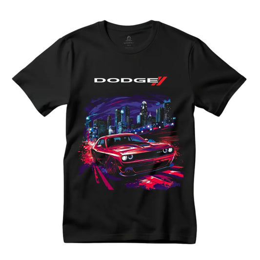 City Slicker: Dodge Challenger Urban Black T-Shirt - Black Threadz