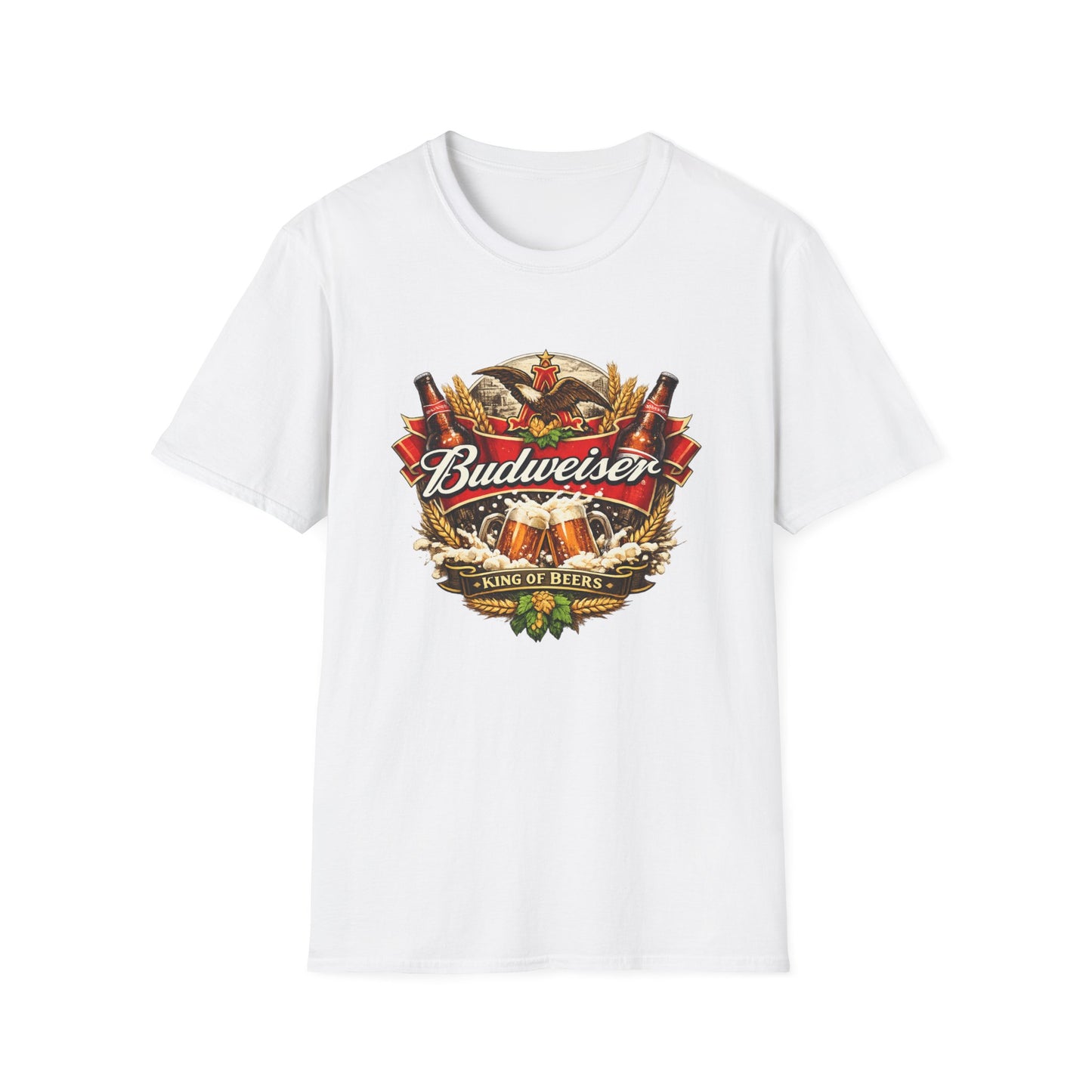 Budweiser T-Shirt – Beer Fan Tee, American Lager Shirt, Brewery & Bar Merch
