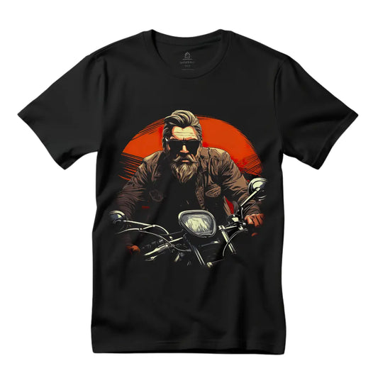 Motorcycle Rider T-Shirt: Embrace the Open Road with Style - Black Threadz
