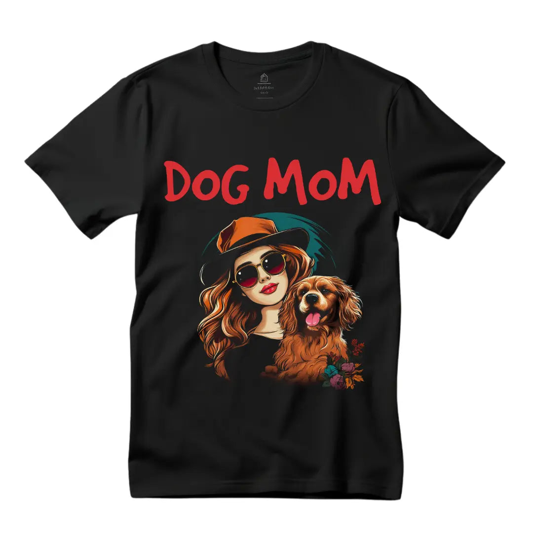 Dog Mom Black T-Shirt: Celebrate Your Fur Baby Love - Black Threadz