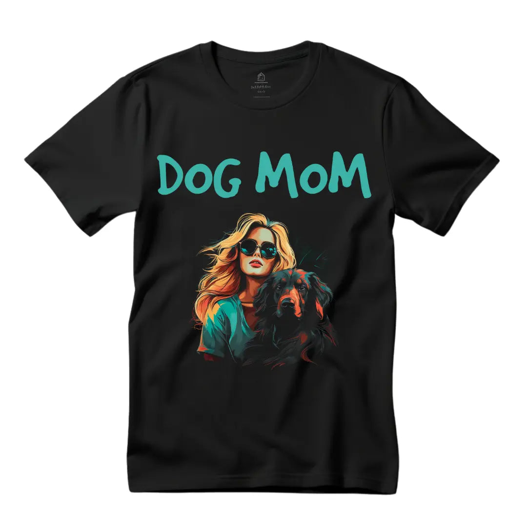 Dog Mom Devoted T-Shirt - Celebrate Canine Love in Style - Black Threadz