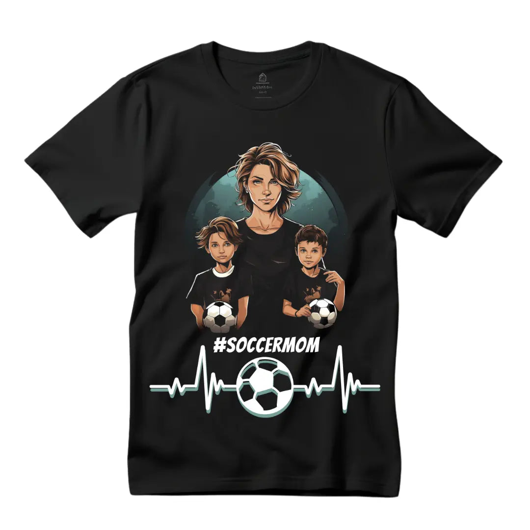 Soccer Mom' Dedicated T-Shirt - Show Your Support in Style - Black Threadz