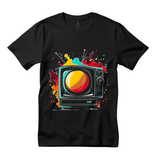 Retro TV T-Shirt: Embrace Nostalgia in Style - Black Threadz