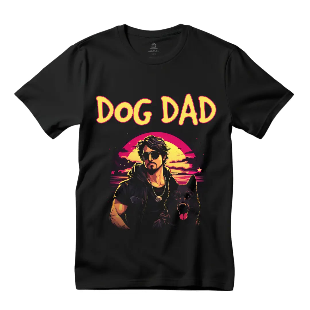 Dog Dad' T-Shirt - Celebrate Canine Companionship in Style - Black Threadz