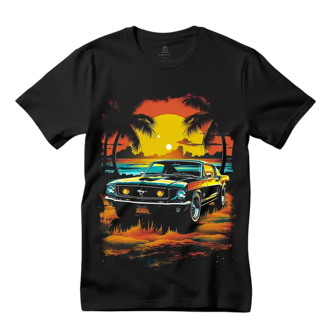 Retro Ford  Mustang T-Shirt: Embrace Classic American Style - Black Threadz