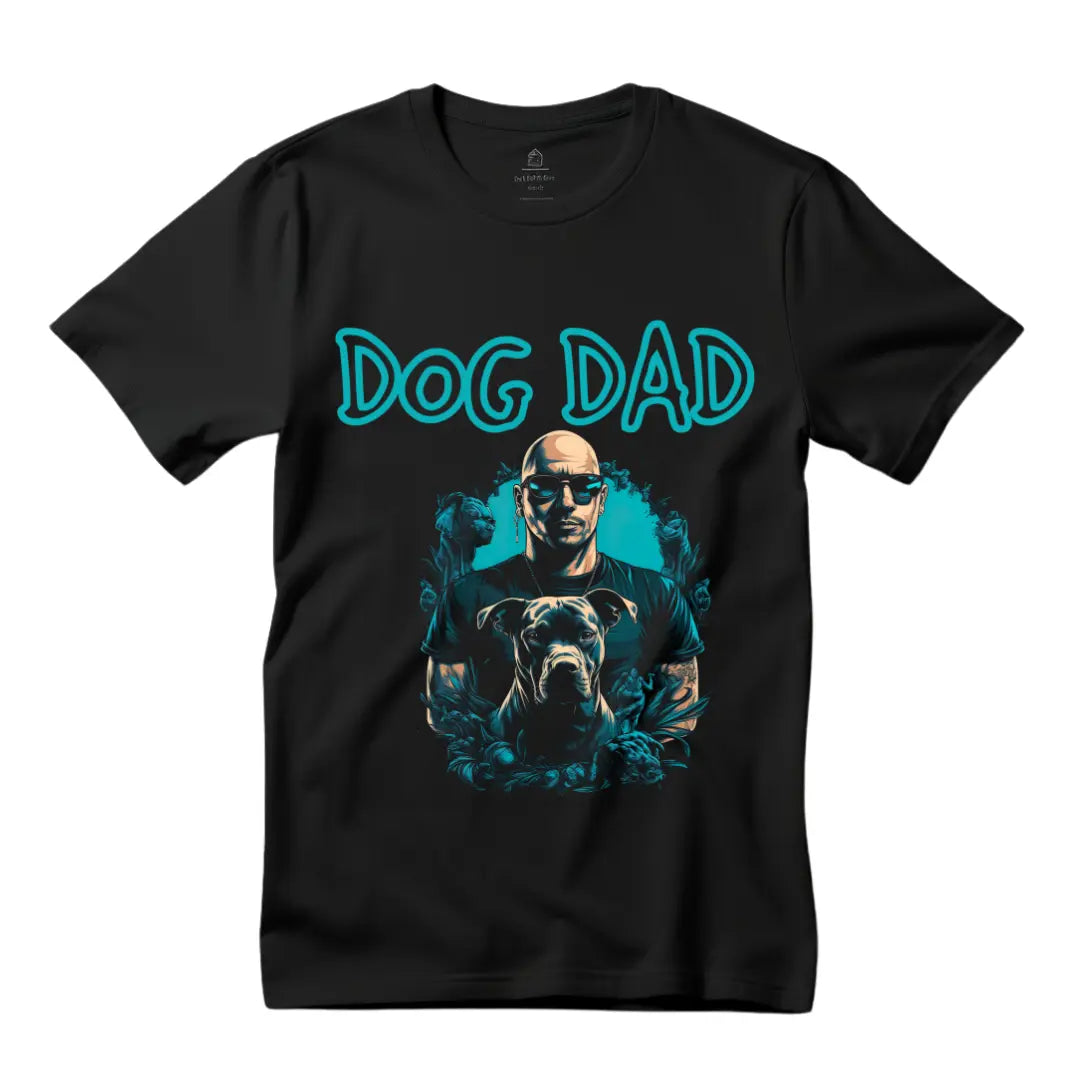 Dog Dad' Proud Pet Parent Black T-Shirt - Show Your Love for Furry Companions - Black Threadz
