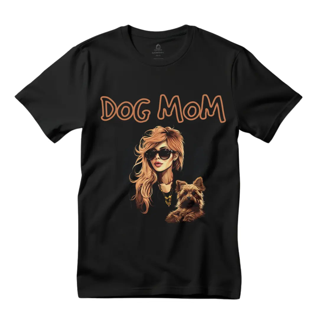 Dog Mom Black T-Shirt: Celebrate Your Fur Baby in Style - Black Threadz