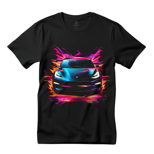 Tesla Model 3 T-Shirt: Celebrate Electric Innovation - Black Threadz