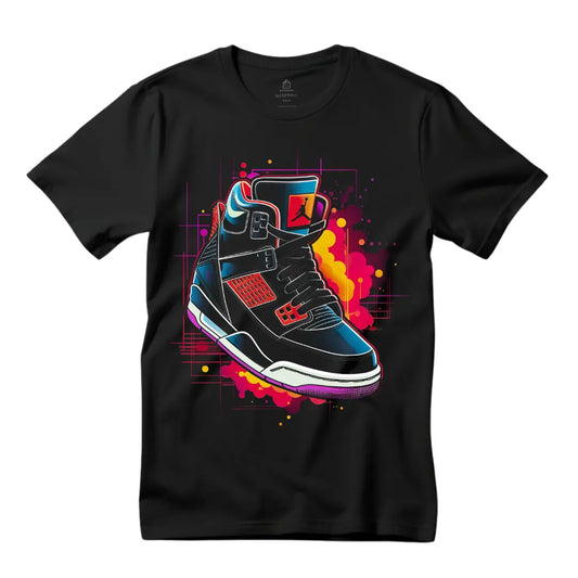 Retro Nike Air Jordan Sneaker T-Shirt: Step Back in Style - Black Threadz