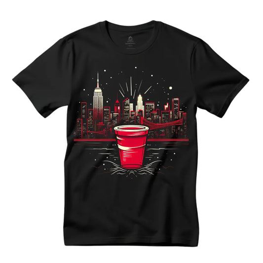 NYC Red Cup Culture T-Shirt: Embrace the Energy with a Red Cup - Black Threadz